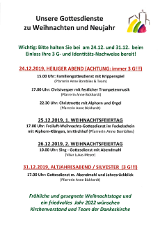 Flyer Weihnachtsgottesdienste 2021 