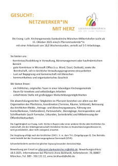 Stellenausschreibung Sekretariat Oktober 2025